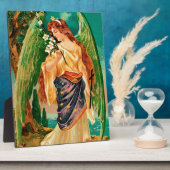 Angel met een bloemetaftakking fotoplaat (Zijkant)