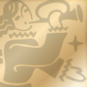 Angel met een kerstkaart vol trompet feestdagen kaart