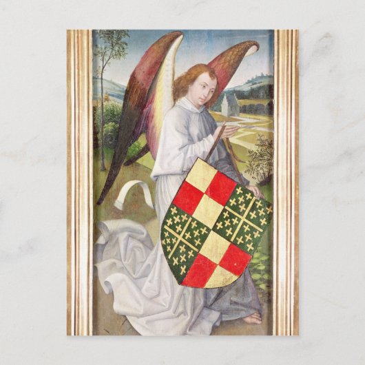 Angel met een schild briefkaart (Voorkant)