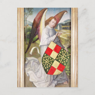 Angel met een schild briefkaart