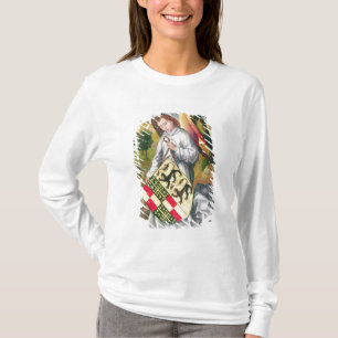 Angel met een schild met twee luipaarden t-shirt