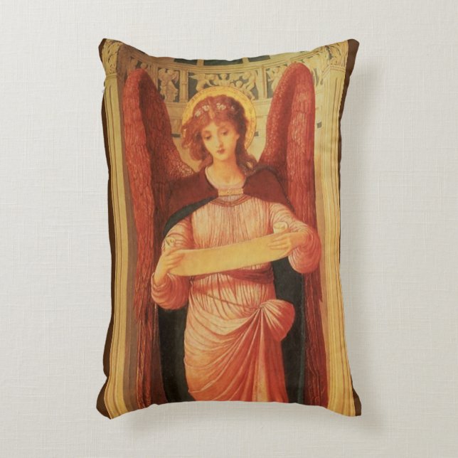 Angel met een scrol van John Melhuish Strudwick Accent Kussen (Voorkant(Verticaal))