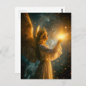 Angel met een stralende ster briefkaart (Voorkant / Achterkant)