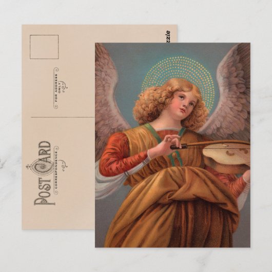 Angel met een Violin Briefkaart (Voorkant / Achterkant)