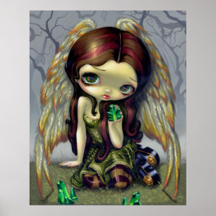 Angel met Emeralds ART-PRINT grote geoogste engel Poster