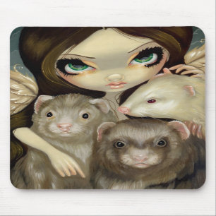 "Angel met fretten" Mousepad Muismat