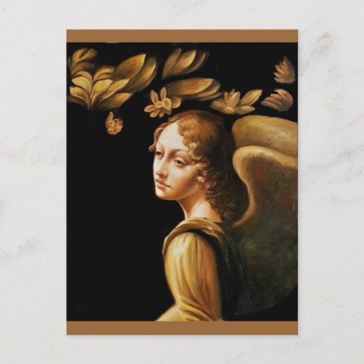 Angel met Golden Leaves Briefkaart (Voorkant)