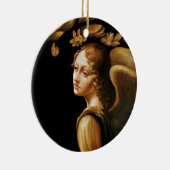 Angel met Golden Leaves Keramisch Ornament (Rechts)