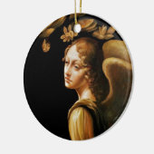 Angel met Golden Leaves Keramisch Ornament (Links)