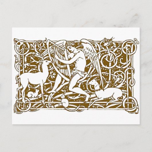 Angel met Harp Briefkaart (Voorkant)