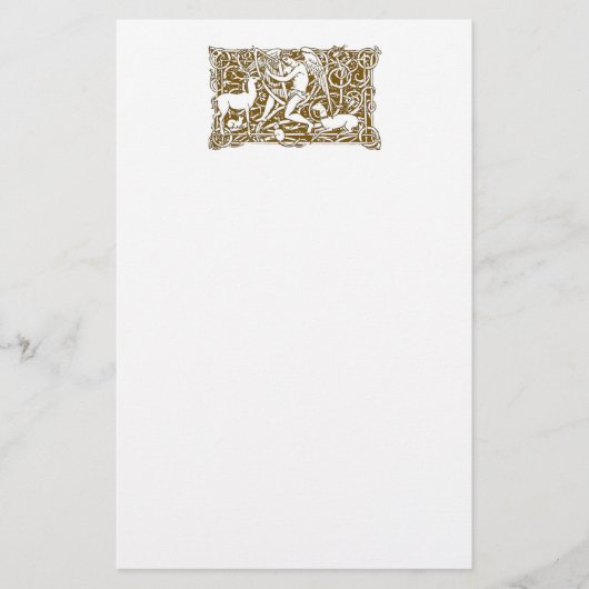 Angel met Harp Briefpapier (Voorkant)