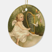 Angel met Harp en Butterflies Keramisch Ornament (Links)