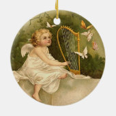 Angel met Harp en Butterflies Keramisch Ornament (Achterkant)