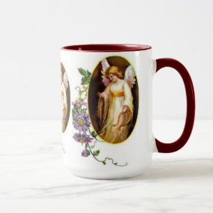 Angel met Harp en Clematis Flowers Mok