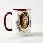 Angel met Harp en Clematis Flowers Mok (Links)