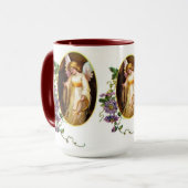 Angel met Harp en Clematis Flowers Mok (Voorkant links)