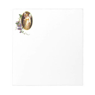 Angel met Harp en Clematis Flowers Notitieblok