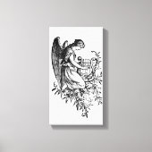 Angel met Harp en Flora Canvas Afdruk (Voorkant)