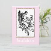Angel met Harp en Flora Kaart (Staand voorkant)