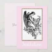 Angel met Harp en Flora Kaart (Voorkant / Achterkant)
