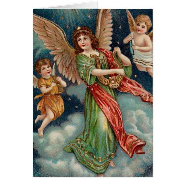  Angel met Harp en twee Cherubs (Voorkant)