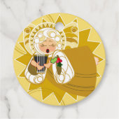 Angel met Harp Gift Label (Voorkant)