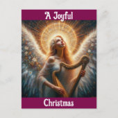 Angel met harp kerst Briefkaart (Voorkant)