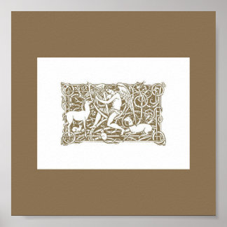 Angel met Harp Print