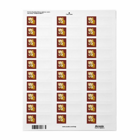 Angel met Harp Return Address Labels (Full Sheet)