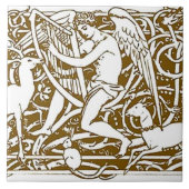Angel met Harp Tegeltje (Voorkant)