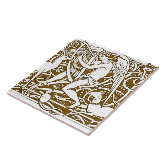 Angel met Harp Tegeltje (Zijkant)