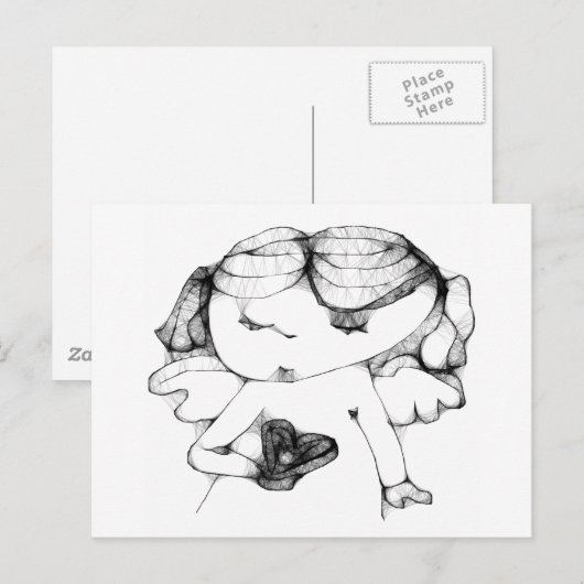 Angel met hart briefkaart (Voorkant / Achterkant)
