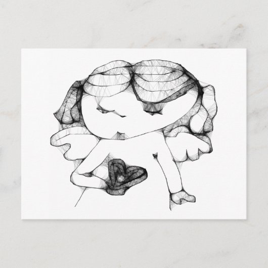 Angel met hart briefkaart (Voorkant)