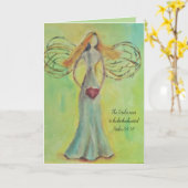 Angel met hart kaart (Gele Bloem)