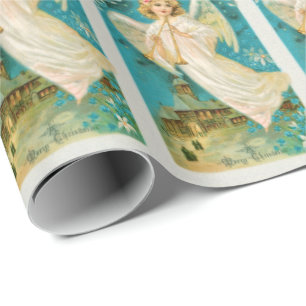 Angel met kerst met Trumpet Cadeaupapier
