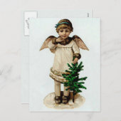 Angel met kerstboom feestdagenkaart (Voorkant / Achterkant)