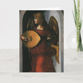 Angel met Lute door Leonardo da Vinci Kerstmis Feestdagen Kaart