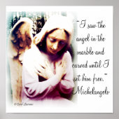 Angel met Michelangelo quote Print (Voorkant)