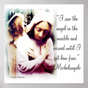 Angel met Michelangelo quote Print