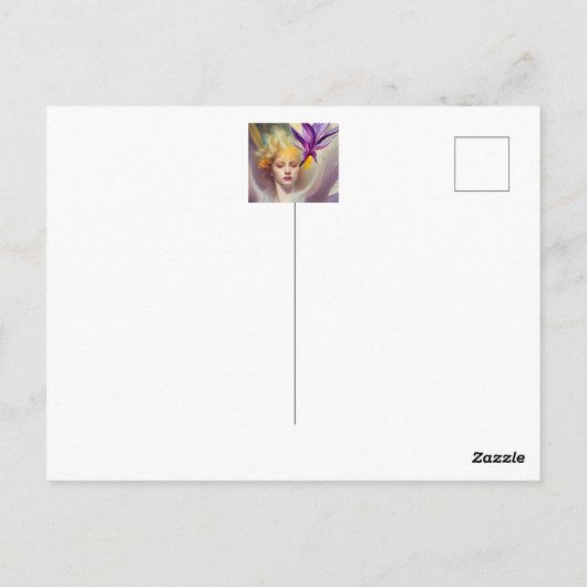 Angel met orchidee briefkaart (Achterkant)