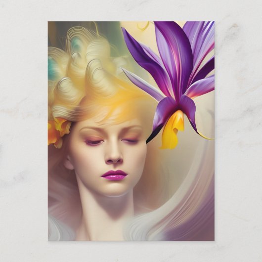 Angel met orchidee briefkaart (Voorkant)