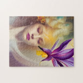 Angel met orchidee legpuzzel (Horizontaal)