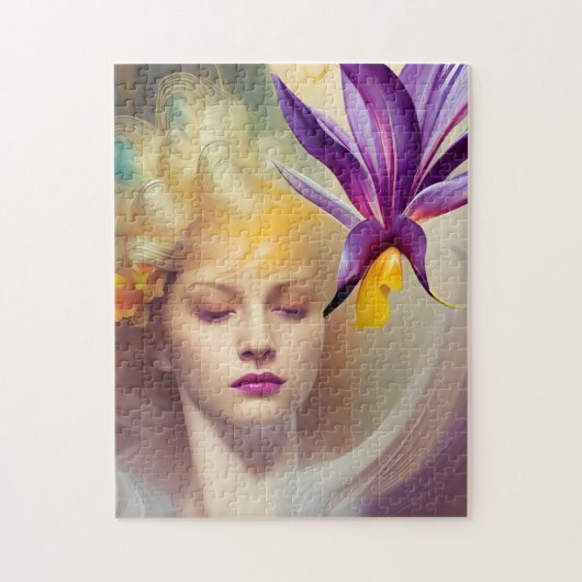 Angel met orchidee legpuzzel (Verticaal)