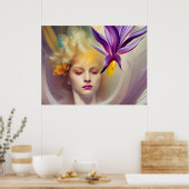Angel met orchidee poster (Keuken)