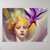 Angel met orchidee poster (Voorkant)