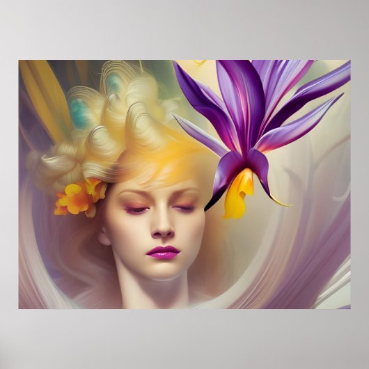 Angel met orchidee poster (Voorkant)