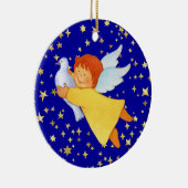 Angel met Peace Dove Keramisch Ornament (Rechts)
