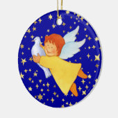 Angel met Peace Dove Keramisch Ornament (Links)