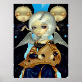 Angel met Psaltery ART PRINT gothic fairy (Voorkant)