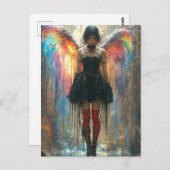 Angel met Regenboogvleugels Briefkaart (Voorkant / Achterkant)